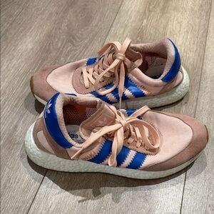 Adidas Peach and Royal Blue Sneakers
